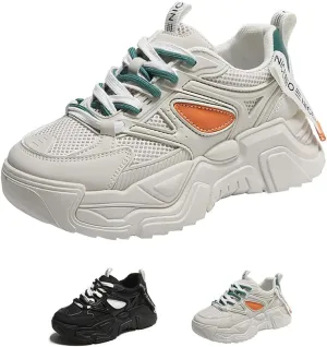 Cubicbee Women's Platform Lace up Sneaker Daddy Shoes,Non-Slip Mesh Breathable Running Tennis Shoes Casual Gym Workout Walking Shoes