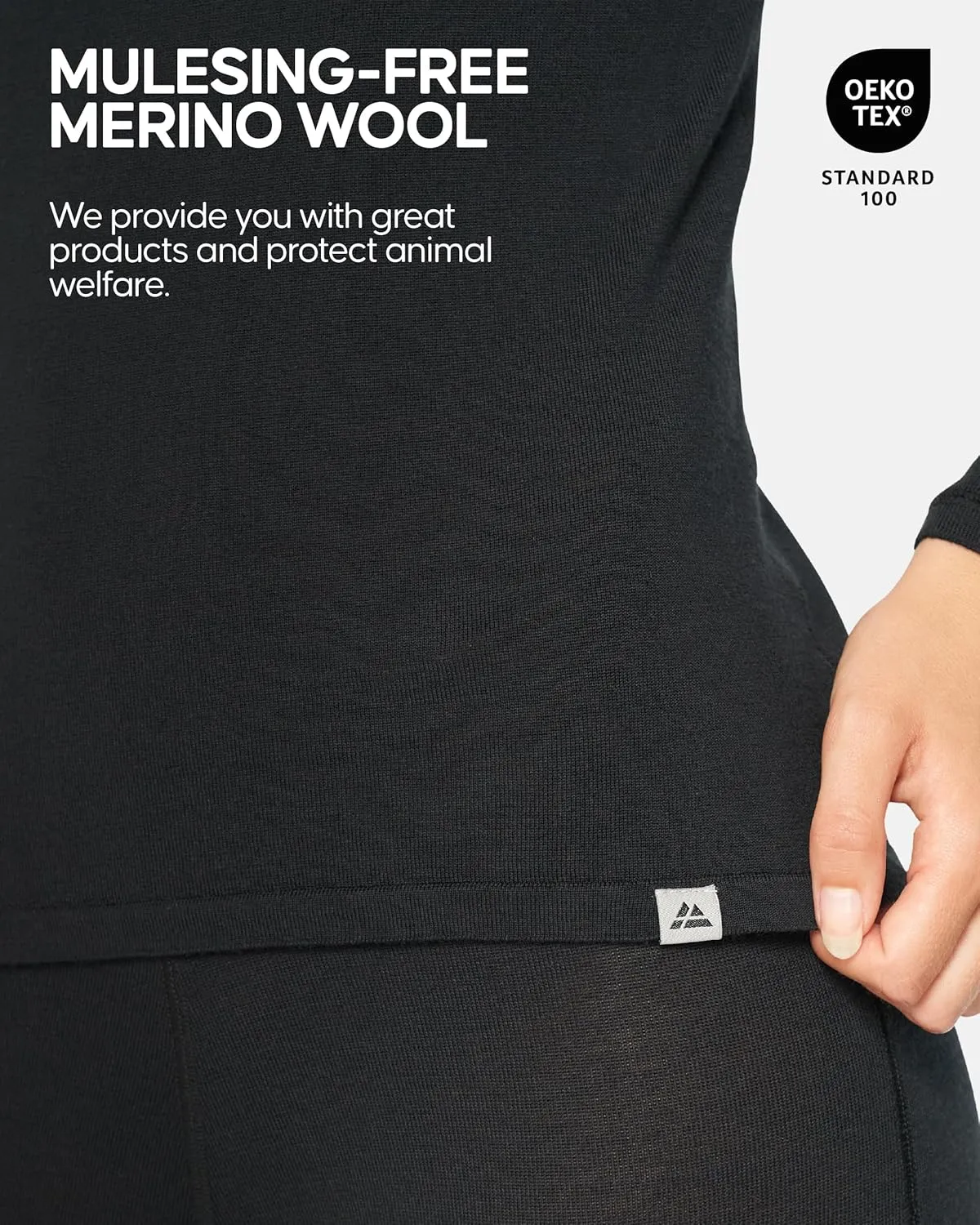 DANISH ENDURANCE Merino Wool Long Sleeve for Women, Thermal Vests for Women, Base Layer Underwear Tops, Winter Thermals