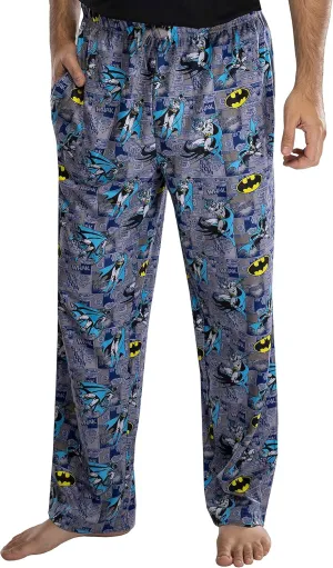 DC Comics Adult Classic Batman Comic Allover Print Loungewear Pajama Pants For Men