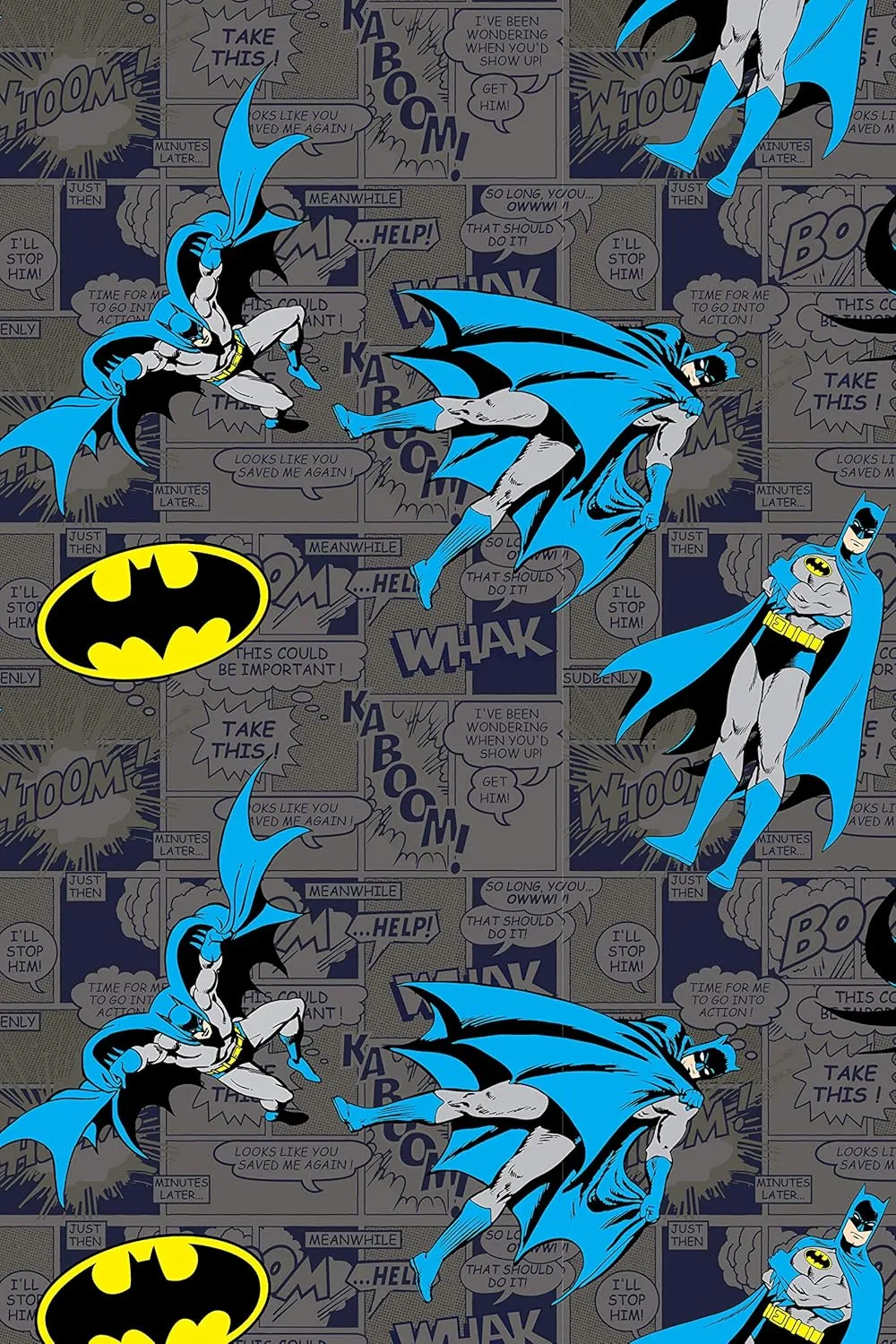 DC Comics Adult Classic Batman Comic Allover Print Loungewear Pajama Pants For Men