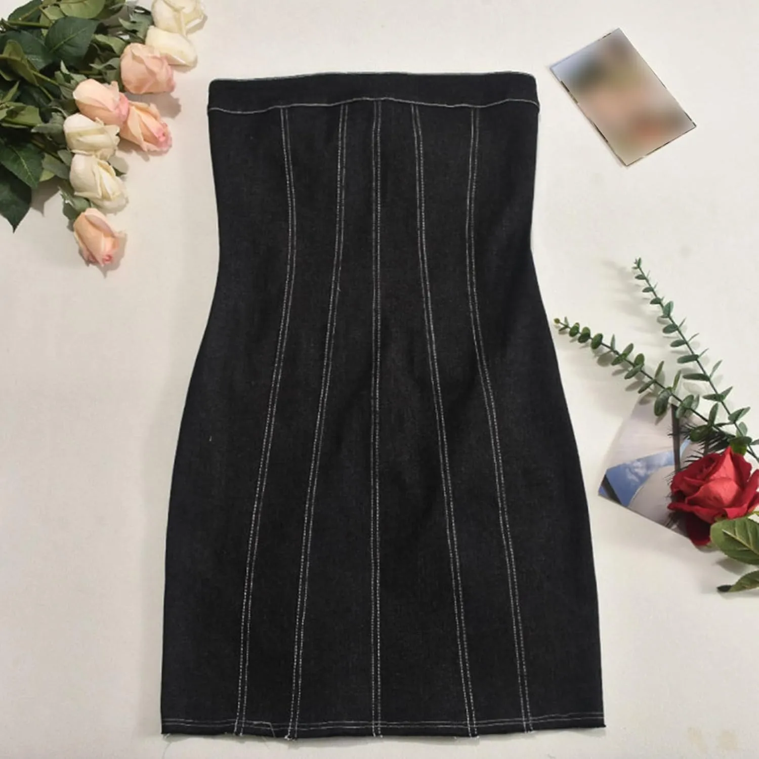 Denim Dress Women Summer Sexy Sleeveless Off Shoulder Casual Bodycon Mini Dress Cocktail Party Wear