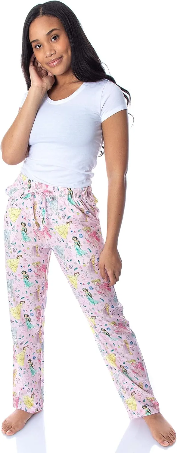 Disney Princess Women's Belle Cinderella Rapunzel Jasmine Aurora Silky Soft Sleepwear Pajama Pants