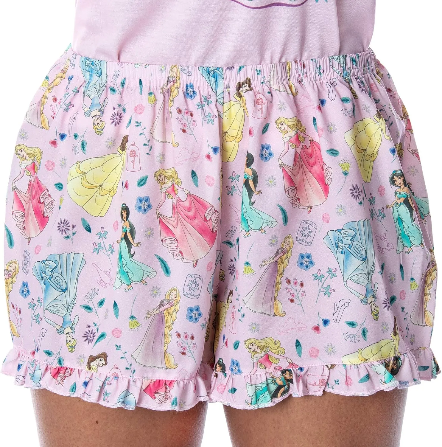 Disney Princess Women's Living The Dream Shirt and Shorts Loungewear Pajama Set