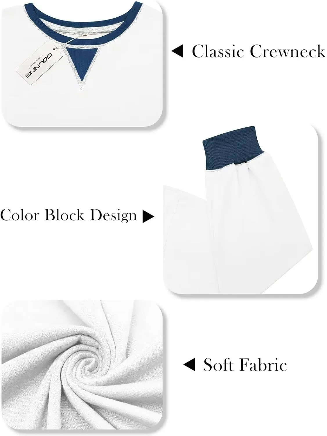 DOLNINE Plus-Size-Sweatshirts for Women Oversized Long Sleeve Tops Casual Crewneck Colorblock Pullover Tunic Shirts