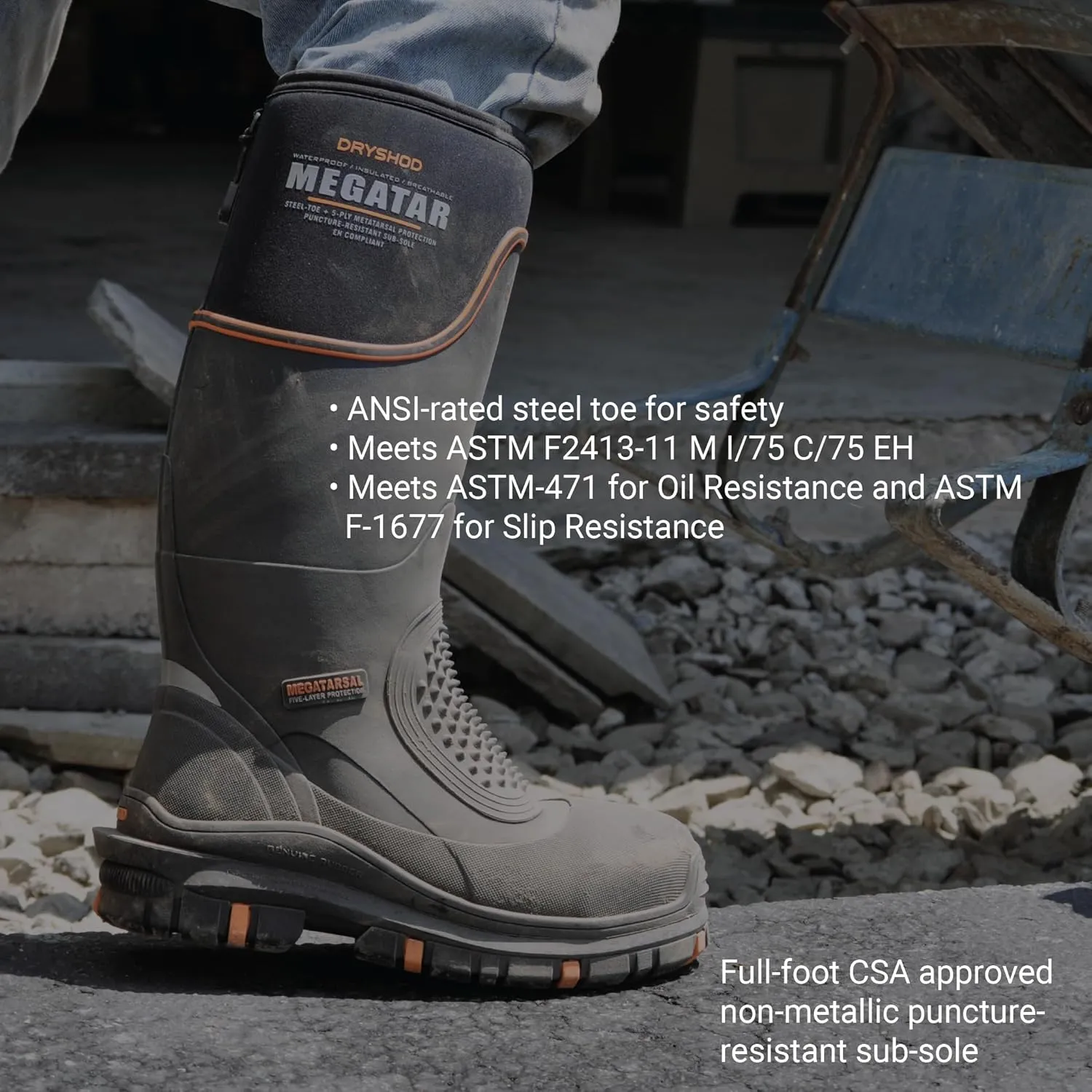 Dryshod Men's Megatar Met Guard Steel Toe Work Boot