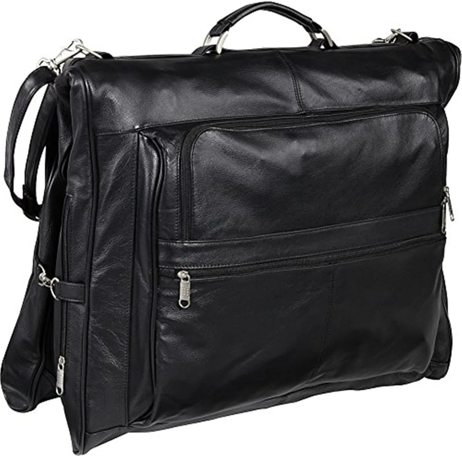 Eclectic Exclusivityleather Three-Suit Garment Bag with Heavy Duty Coppertone Hardware and Ample Storage for Business Travel and Weekend Getaways - 23" L X 5" W X 19" H