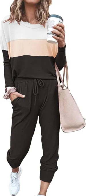 ETCYY NEW Lounge Sets for Women Sweatsuits Sets Two Piece Outfit Long Sleeve Pant Workout Athletic Tracksuits
