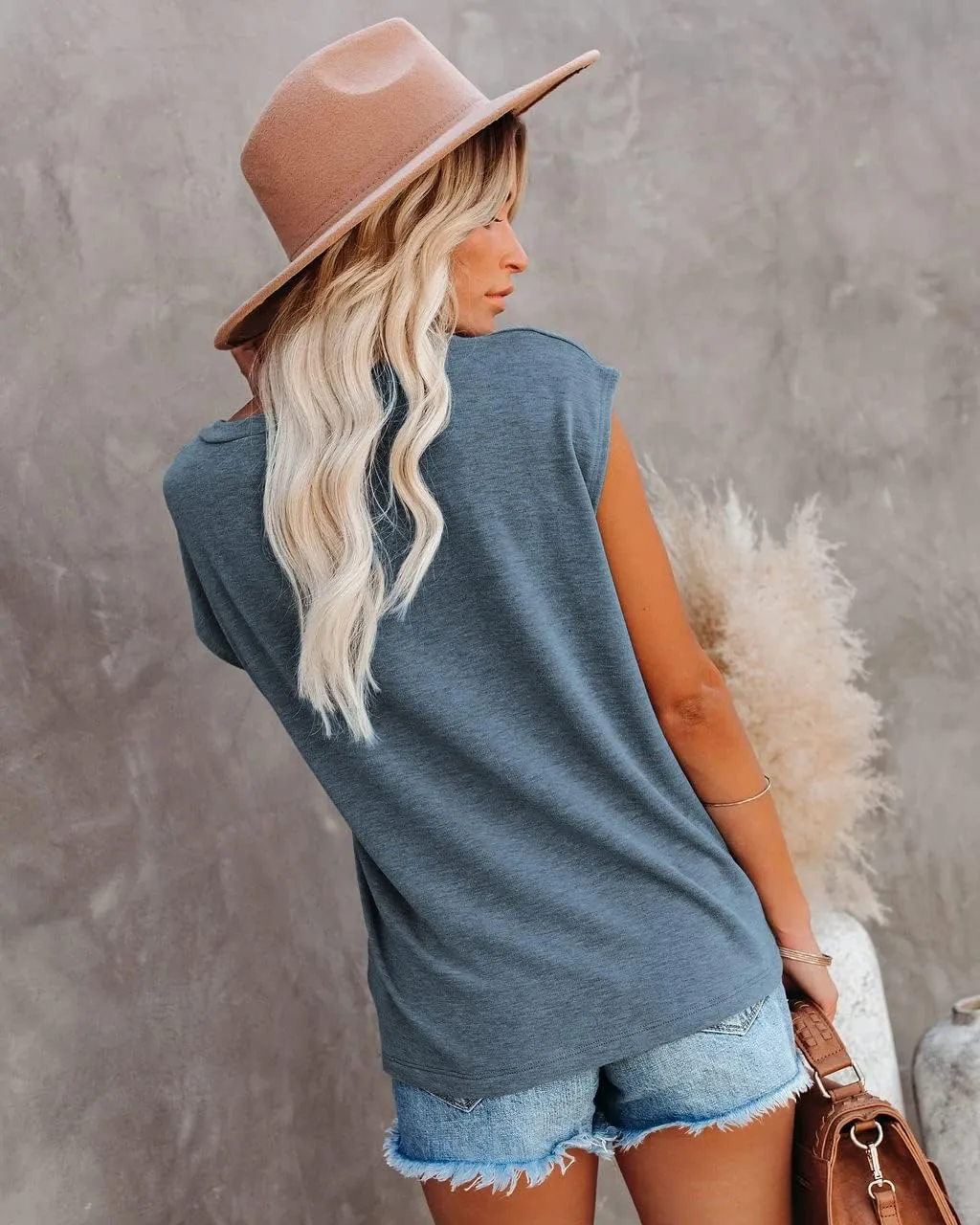 ETCYY NEW Womens Cap Sleeve Tank Tops Casual T-Shirt Loose Fit Basic Shirts