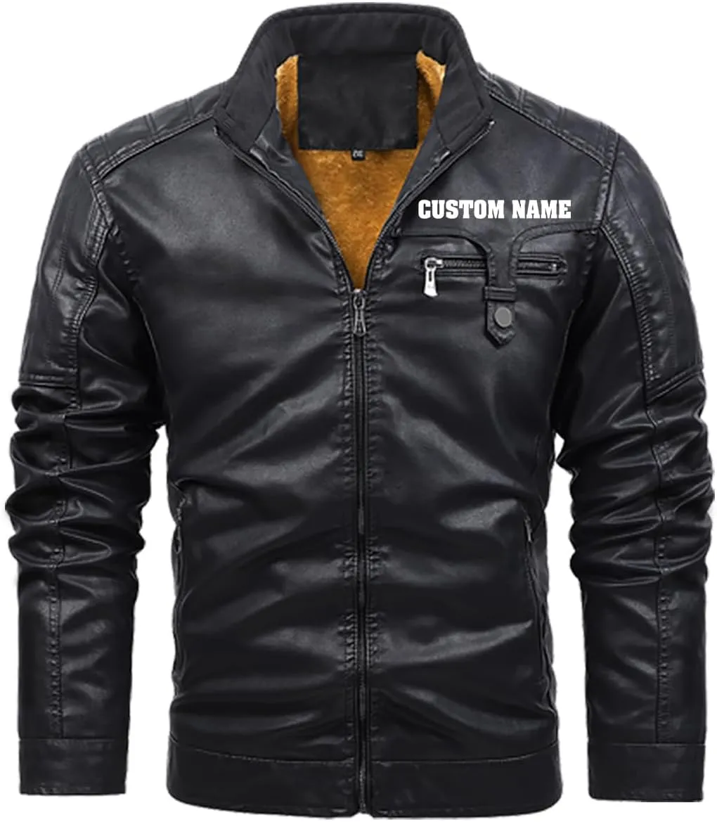 Fenrir Wolf Viking Norse Norsemen Odins Wolf on Men Personalized Men PU Leather Vest Jacket Coat Motorcycle