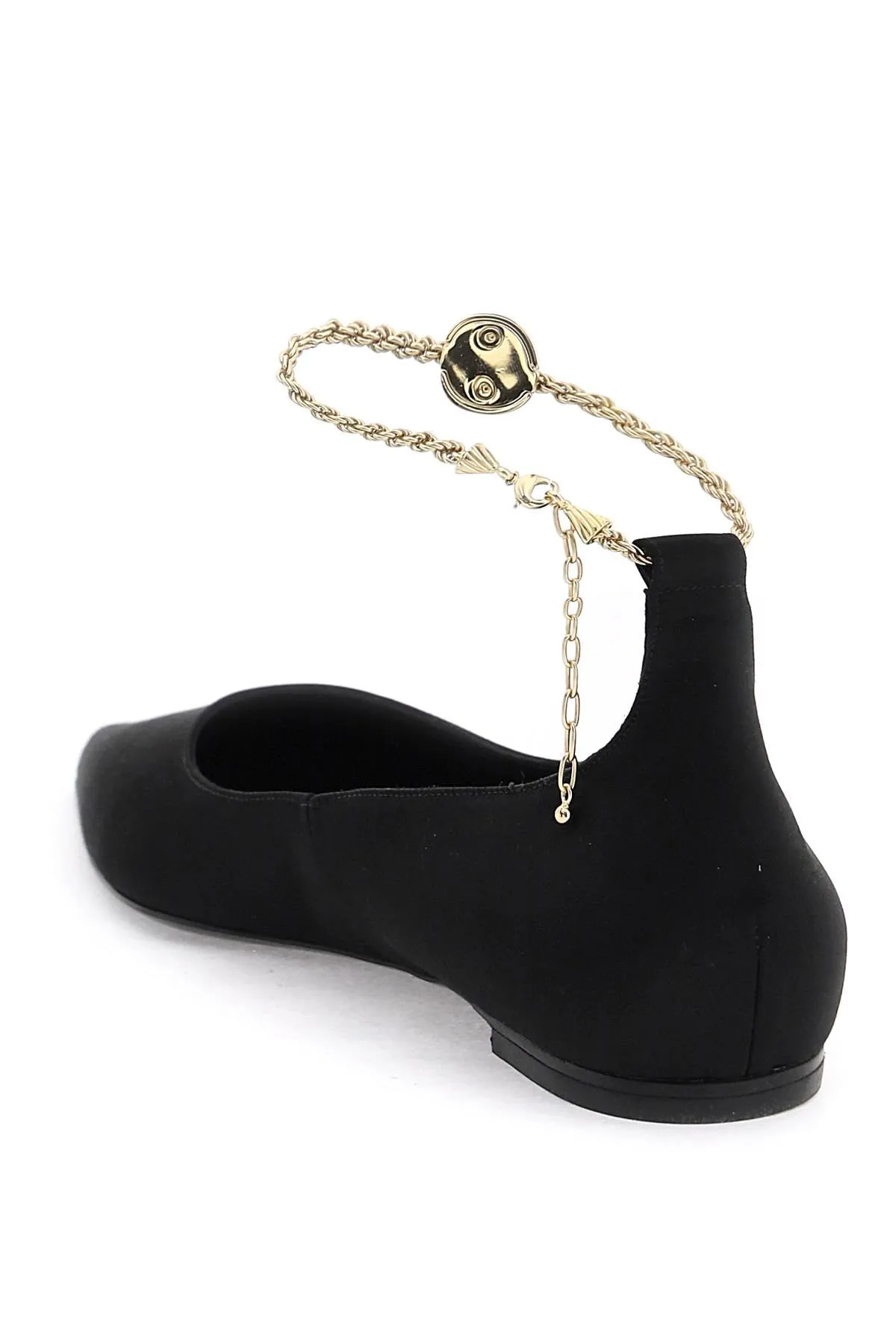 Ferragamo Ballet Flats With Ankle Chain