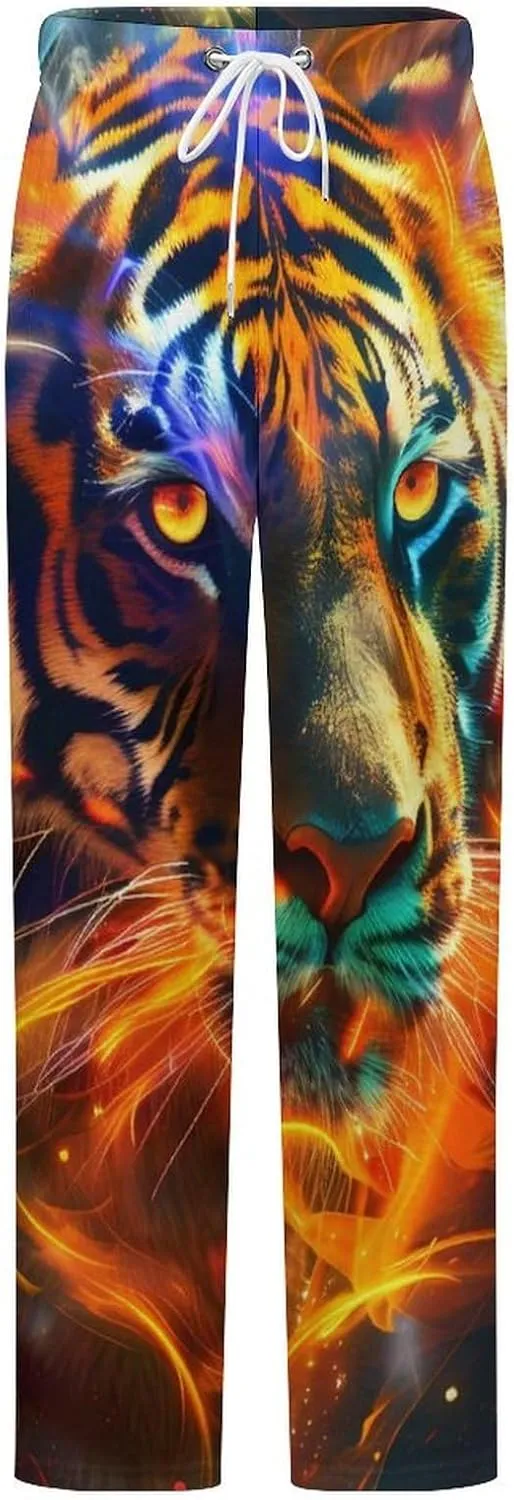 Fire Tiger Women's Pajama Pants Fleece Warm Pj Bottoms Sleepwear Lounge Pants Loungewear