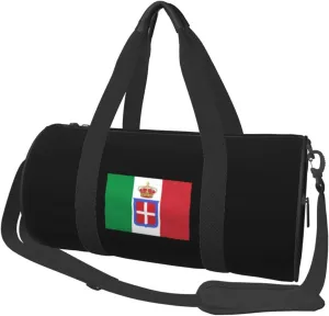 Flag of Kingdom of Italy Convertible Garment Bag with Shoulder Strap, Carry on Garment Duffel Bag for Men Women - Rolling Foldable for Travel Luggage Bags (Black)