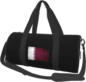 Flag of Qatar Convertible Garment Bag with Shoulder Strap, Carry on Garment Duffel Bag for Men Women - Rolling Foldable for Travel Luggage Bags (Black)