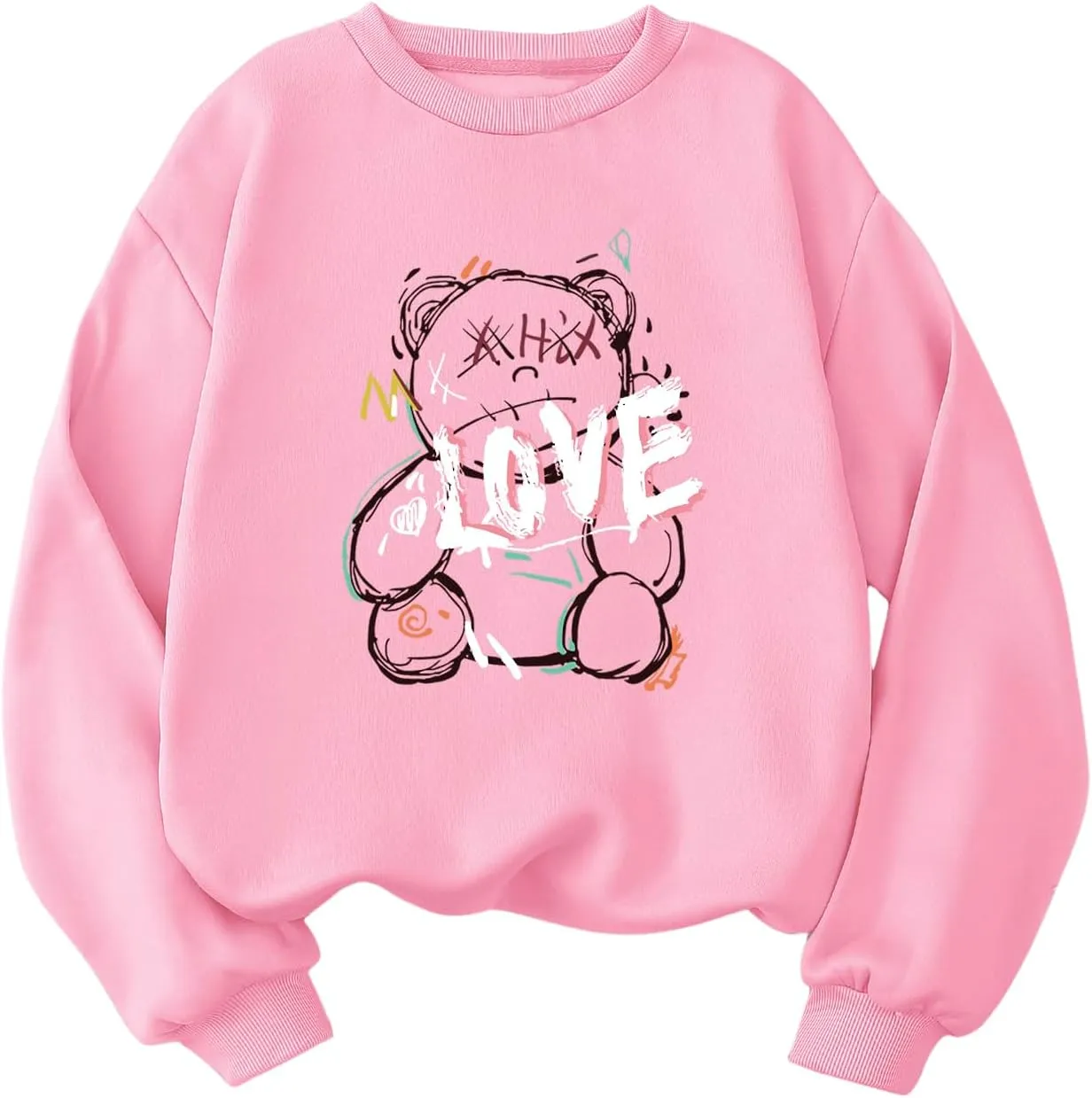 Floerns Women's Letter Graphic Print Long Sleeve Sweatshirt Pullover Tops
