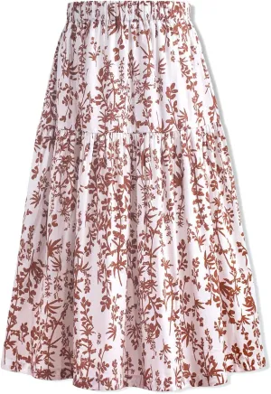 Floral Long Skirt for Girls Toddler & Kids & Teens II Girl's A-Line Maxi Skirts