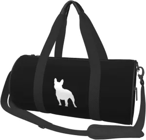 French Bulldogs Convertible Garment Bag with Shoulder Strap, Carry on Garment Duffel Bag for Men Women - Rolling Foldable for Travel Luggage Bags (Black)