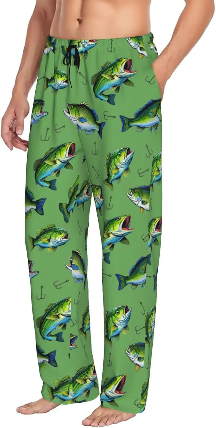 Funny Mens Pajama Pants Lounge Soft Sleep Pant Men Pajama Bottoms with Pockets Drawstring