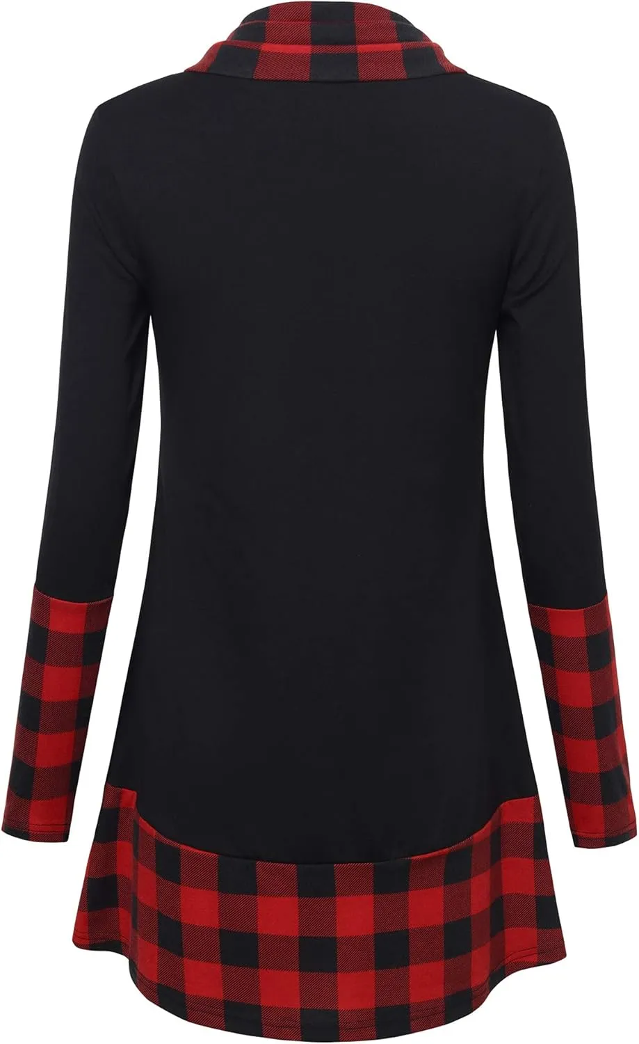 Gaharu Women's Long Sleeve Button Cowl Neck Floral Printed Casual Tunic Tops