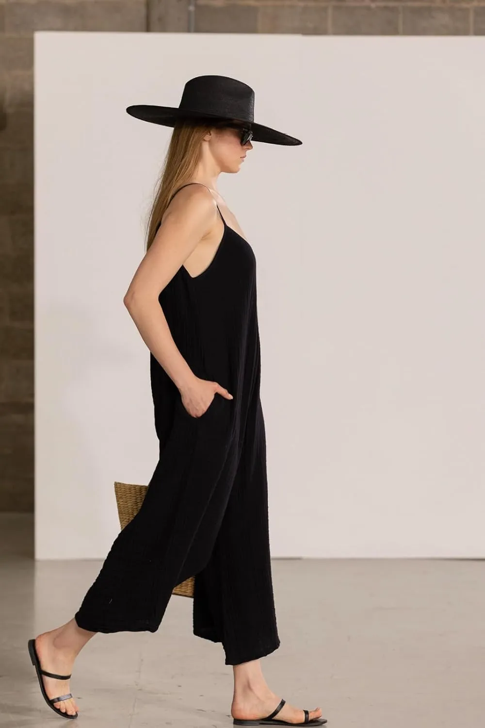 Gottex Beach Life Resort Natural Wide Leg Jumpsuit, Swimsuit Coverup for Women, Stylish Elegant & Versatile Summer Essential