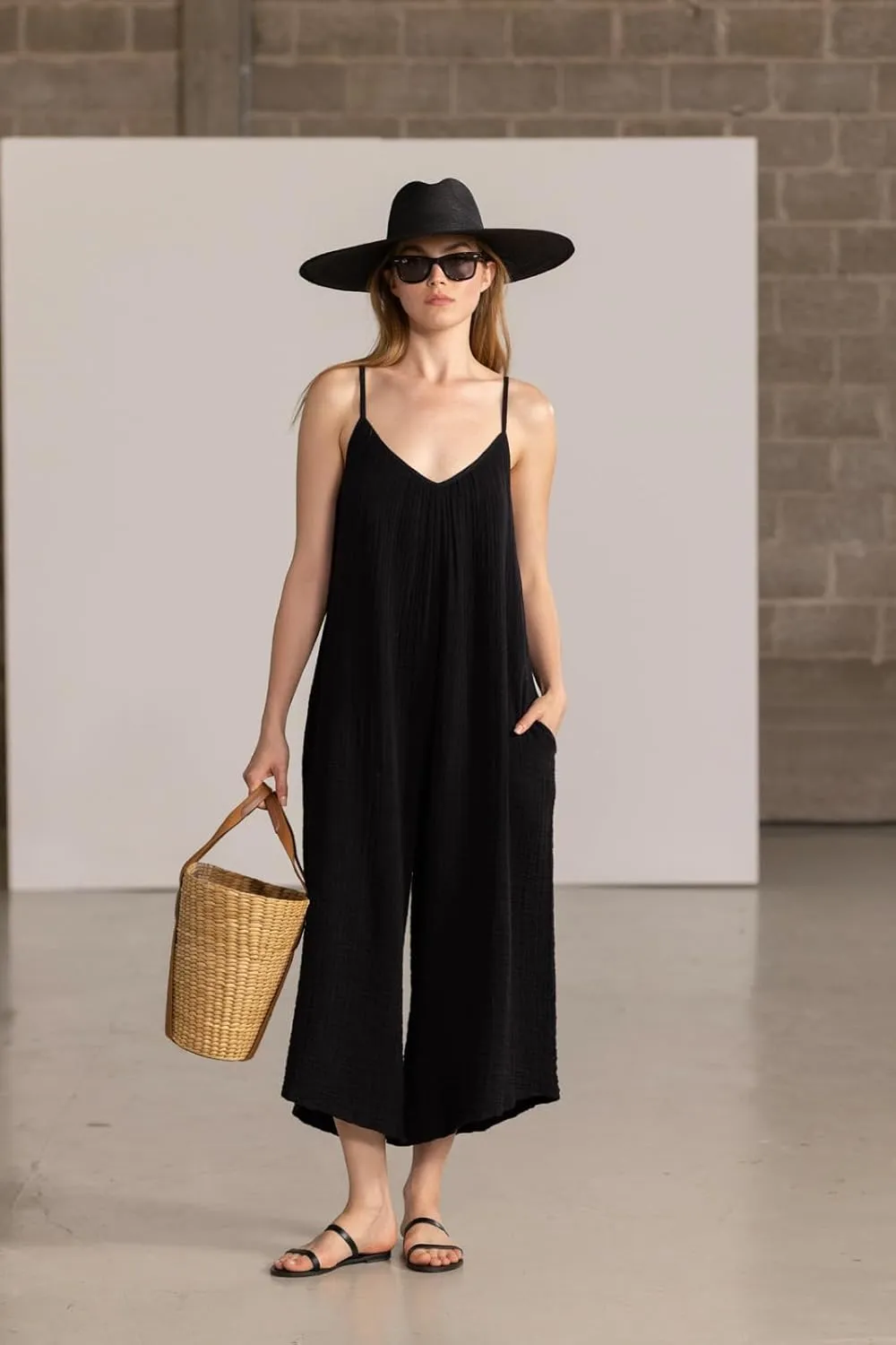 Gottex Beach Life Resort Natural Wide Leg Jumpsuit, Swimsuit Coverup for Women, Stylish Elegant & Versatile Summer Essential