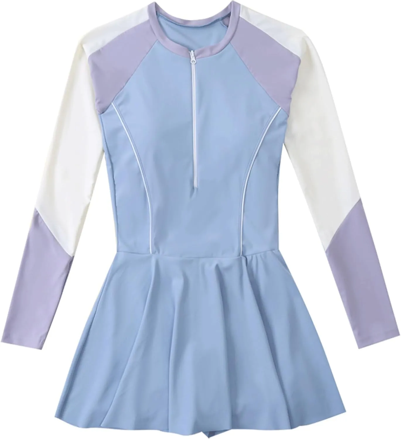 Happy Cherry Kids Girls Rash Guard Two/One Piece Bathing Suit UPF 50  Swimsuit with Ruffle Skirt/Shorts