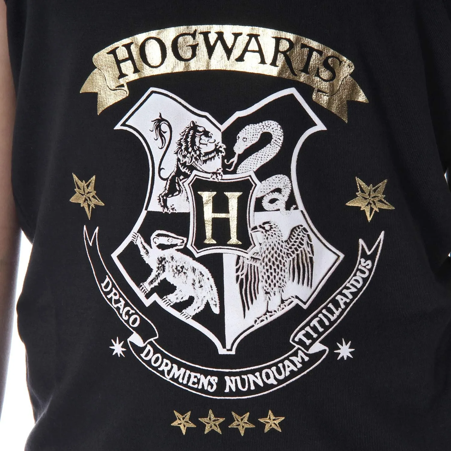 Harry Potter Big Girls' Hogwarts House Crest Racerback Tank and Shorts Pajama Lounge Set