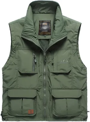 Hbufnha Mens Lightweight Vest Work Travel Safari Sport Jacket Padded Puffer Vest