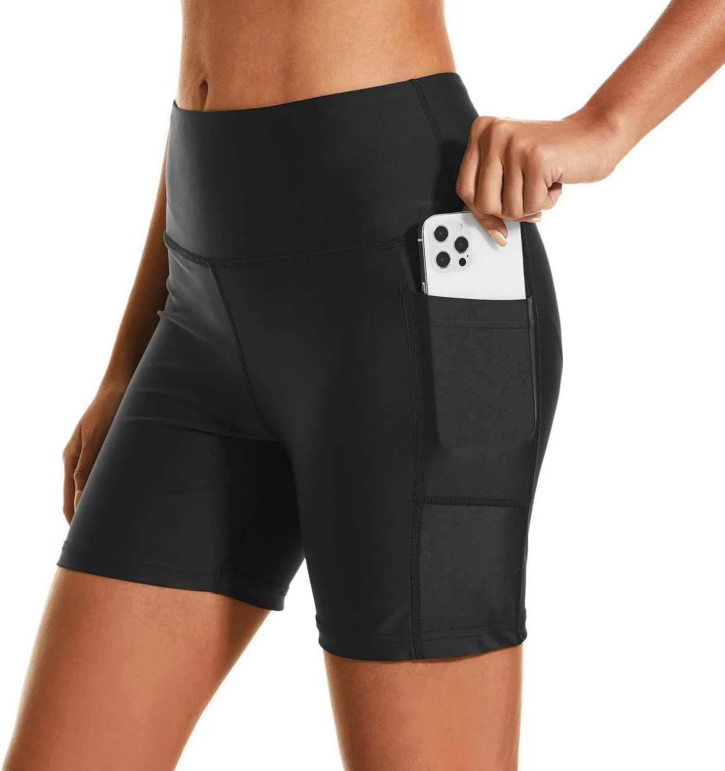 HODOSPORTS Women's 3''/5''/7''/9'' Swim Shorts UPF 50  High Waisted Board Shorts with Pockets Liner Quick Dry Swimsuit Bottom