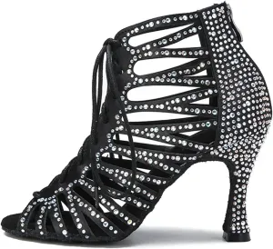 Hollow Out Rhinestone Sandals - Ballroom Party Shoes for Girls (9CM/3.54")