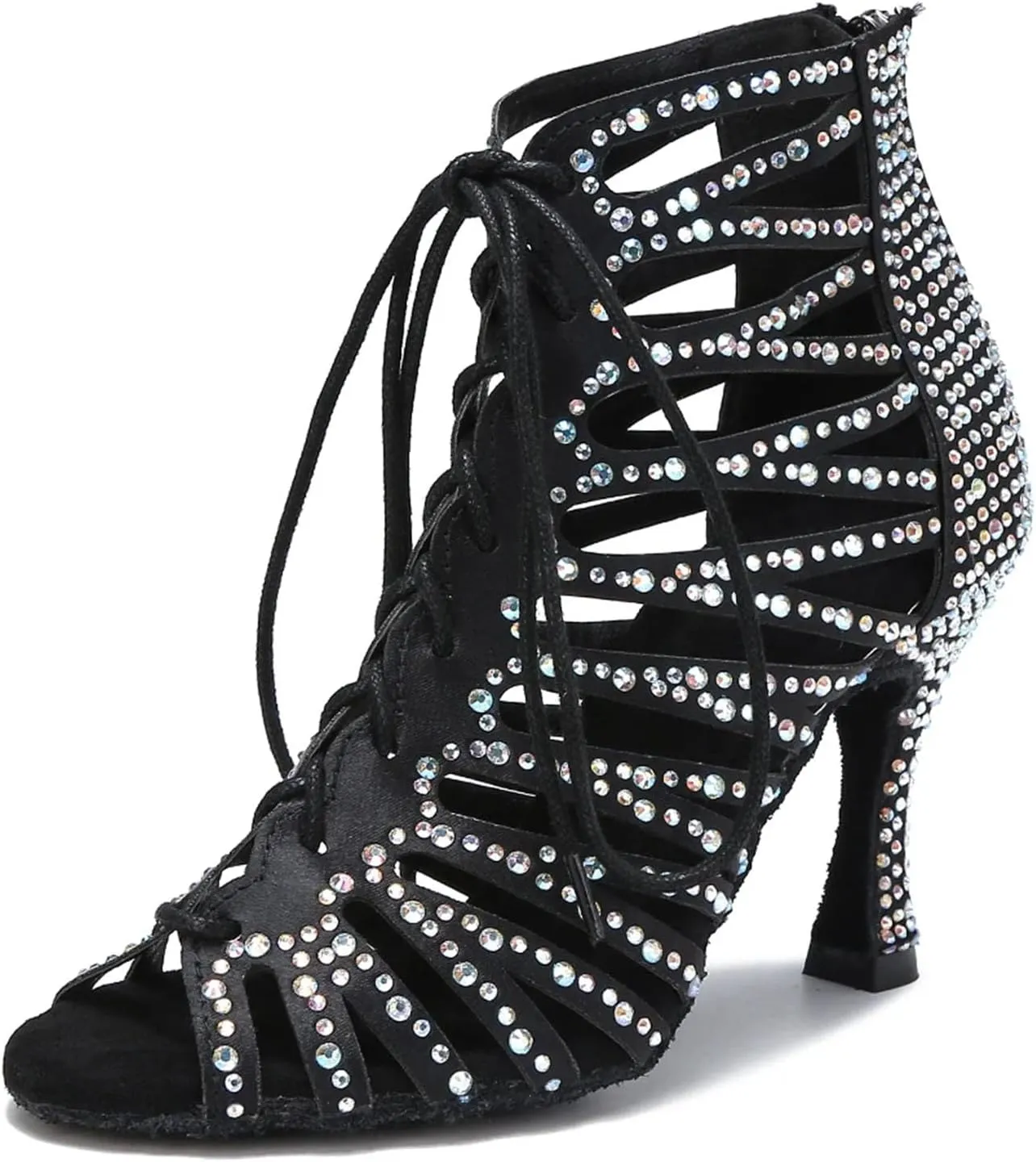 Hollow Out Rhinestone Sandals - Ballroom Party Shoes for Girls (9CM/3.54")