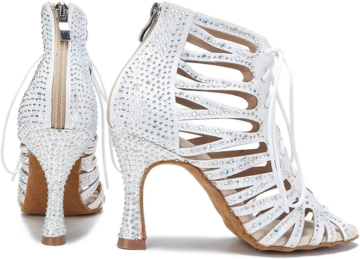Hollow Out Rhinestone Sandals - Ballroom Party Shoes for Girls (9CM/3.54")