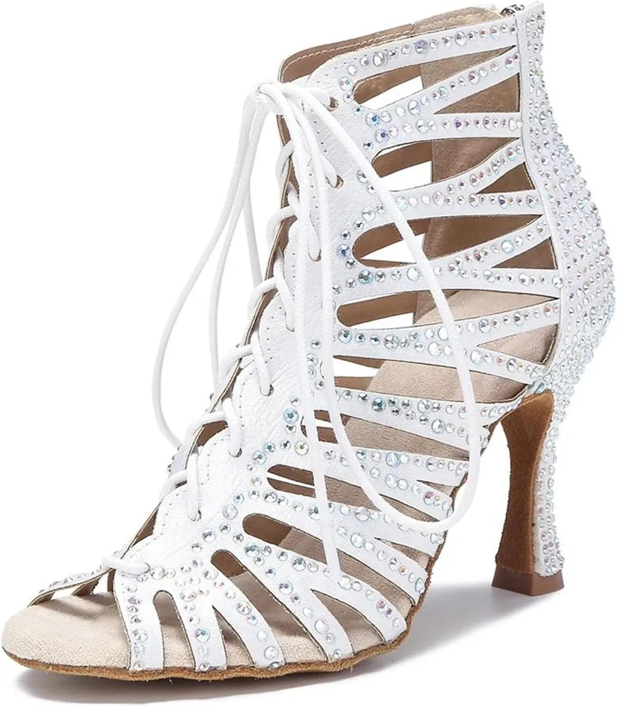 Hollow Out Rhinestone Sandals - Ballroom Party Shoes for Girls (9CM/3.54")