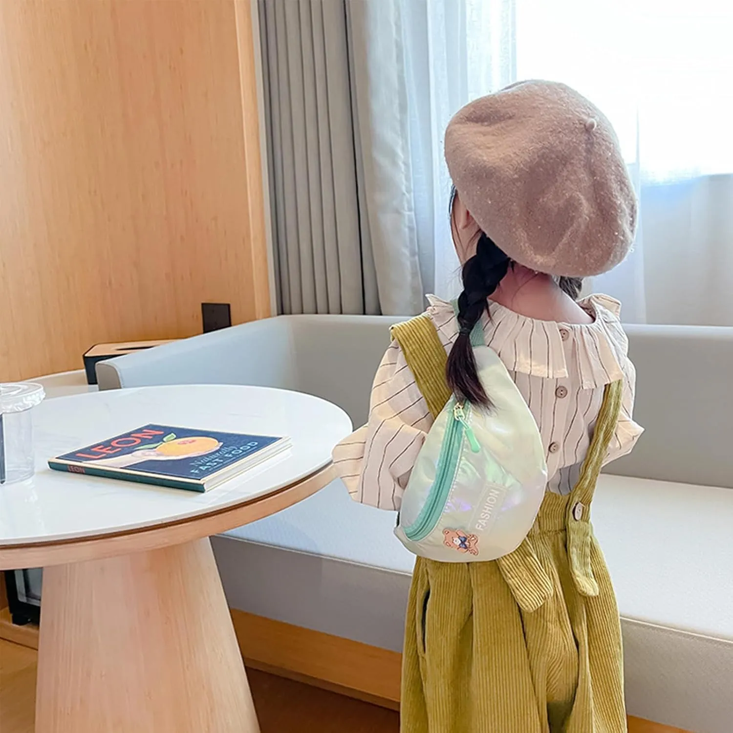 Holographic Kids Girls Boys Wasit Bags Fanny Pack Children Bum Bag Crossbody Chest Bag for Running, Cycling, Trip