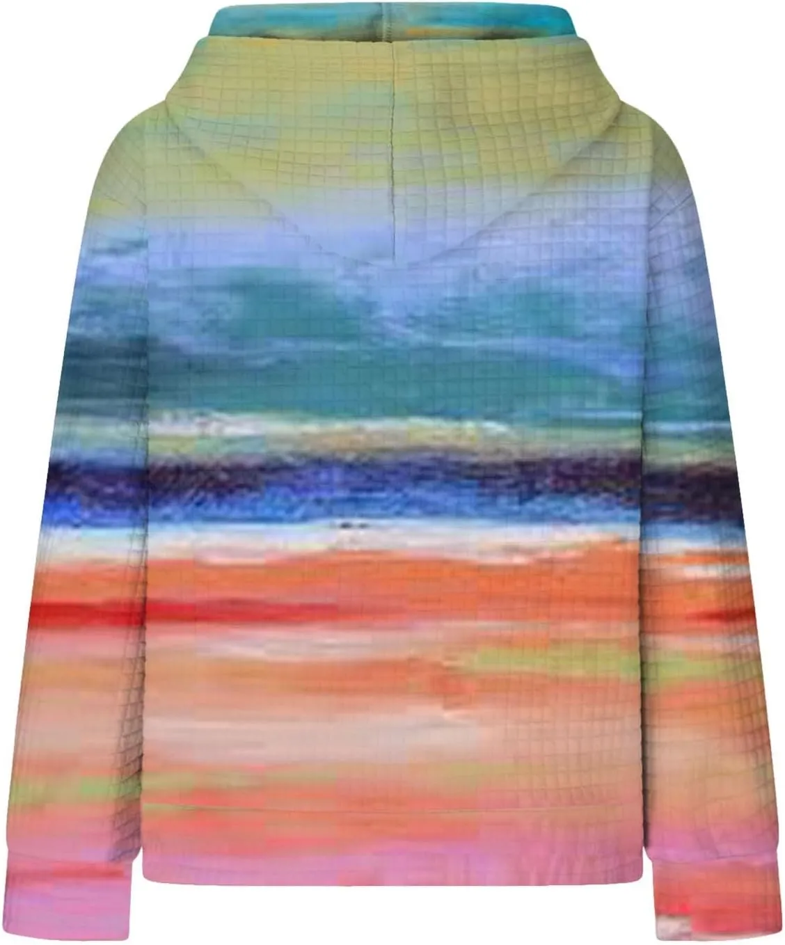 Hoodies for Women Waffle Knit Tops for Women Oversized Waffle Knit Shirt Hoodies for Women with Pocket Fall Sweatshirt 2024