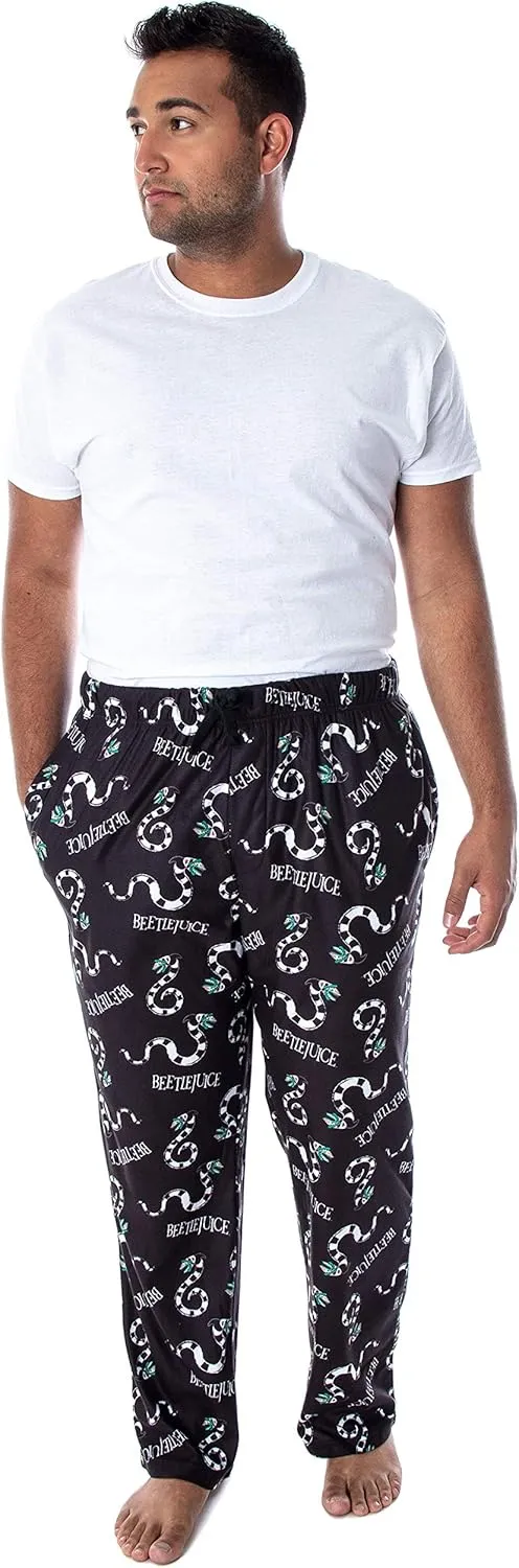INTIMO Beetlejuice Men's Allover Sandworm Pattern Lounge Sleep Pajama Pants