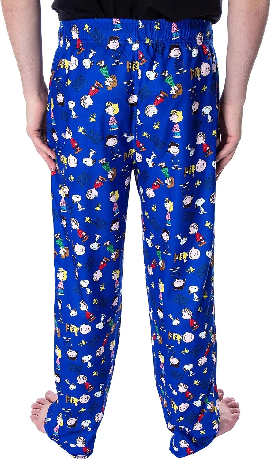 INTIMO Peanuts Men's Good Grief! Allover Character Pattern Loungewear Sleep Pajama Pants