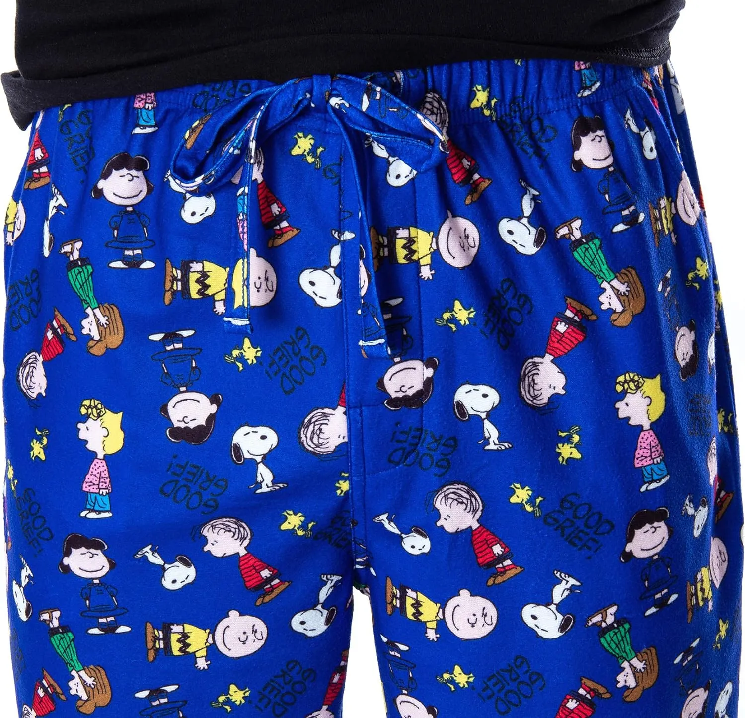 INTIMO Peanuts Men's Good Grief! Allover Character Pattern Loungewear Sleep Pajama Pants