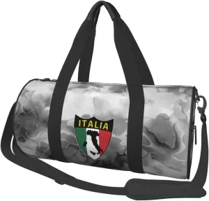Italia-Flag-Shield-Love-Home-Italy- Convertible Garment Bag with Shoulder Strap, Carry on Garment Duffel Bag for Men Women - Rolling Foldable for Travel Luggage Bags (Black)