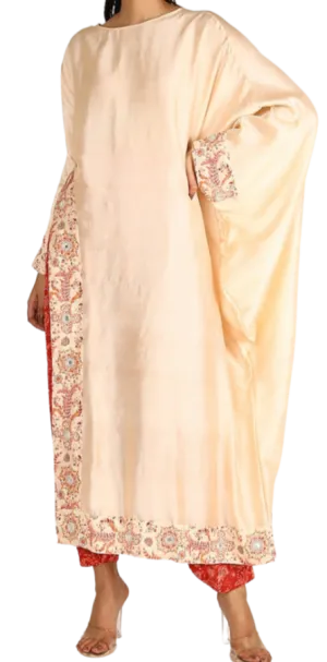 Ivory Embroidered Kurta with Pants