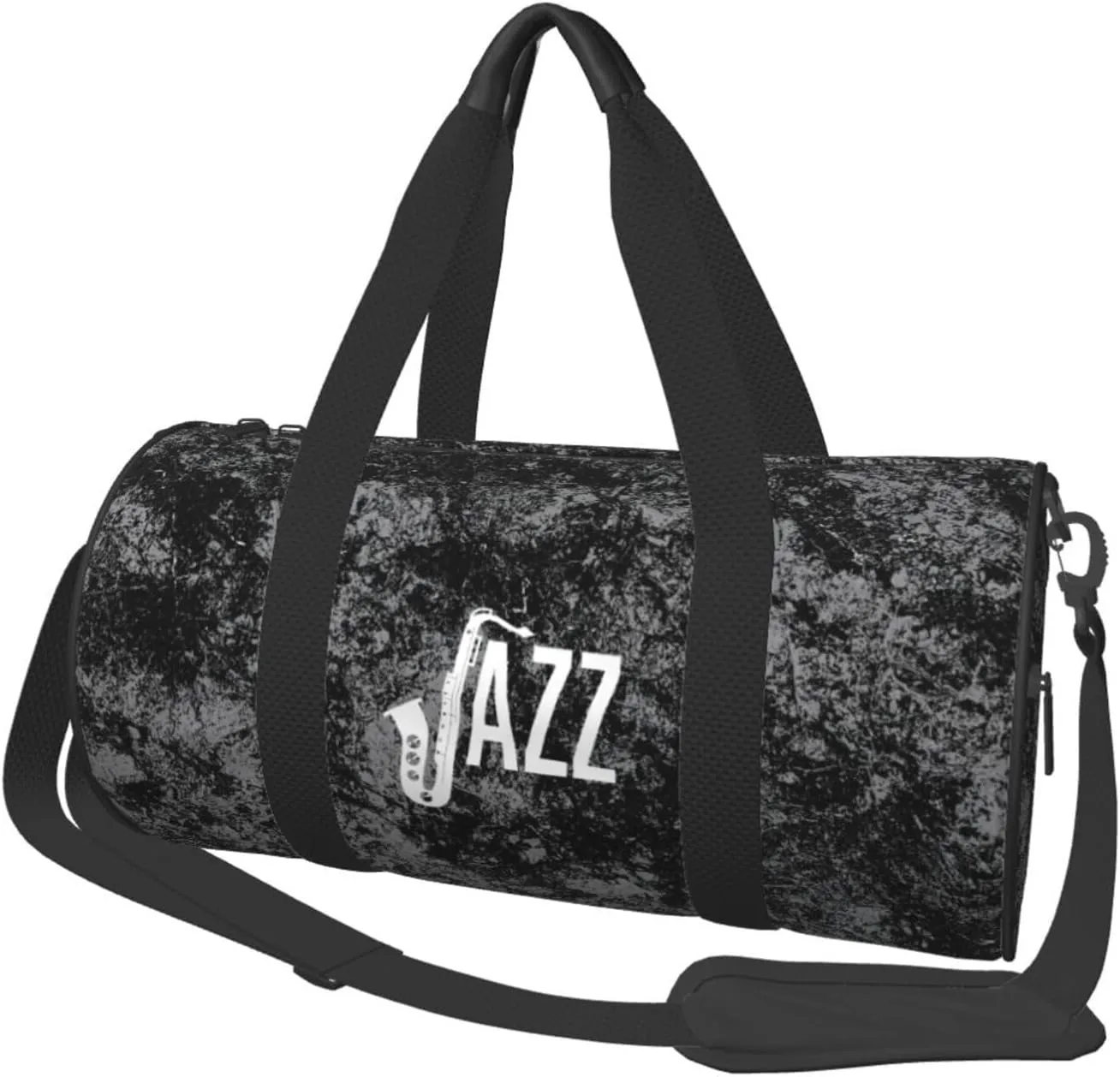 Jazz Saxophone Music Convertible Garment Bag with Shoulder Strap, Carry on Garment Duffel Bag for Men Women - Rolling Foldable for Travel Luggage Bags (Black)