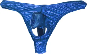 JEsilunmaMY Elephant Nose Briefs for Men Shiny Leather Low Waist Hollow Underwear Athletic Supporter Bulge Pouch Thongs