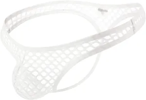 JEsilunmaMY Hollow Bikini Briefs for Men Low Rise Fishnet U Convex Pouch G-Strings Thong Mesh Transparent Underwear Swimwear (White,Medium)