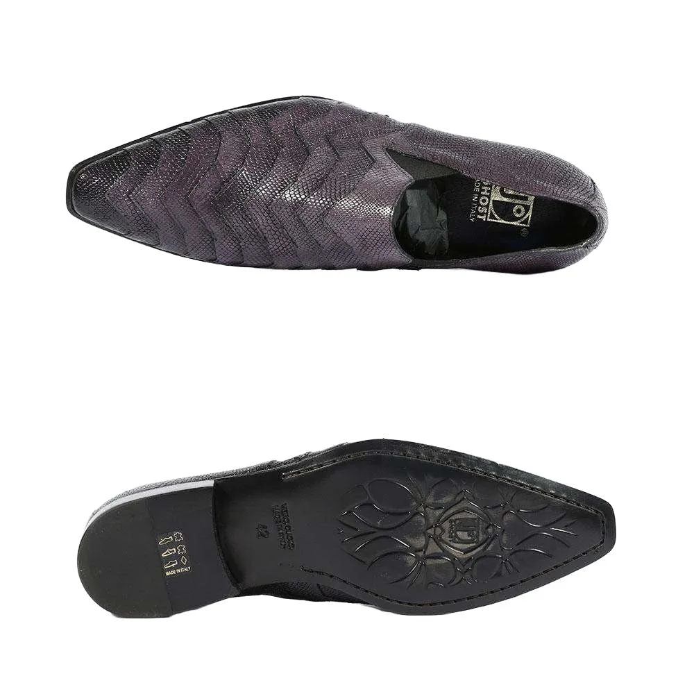 Jo Ghost Men's Italian Designer Shoes Reptilis Cenere Loafers(JG5110)