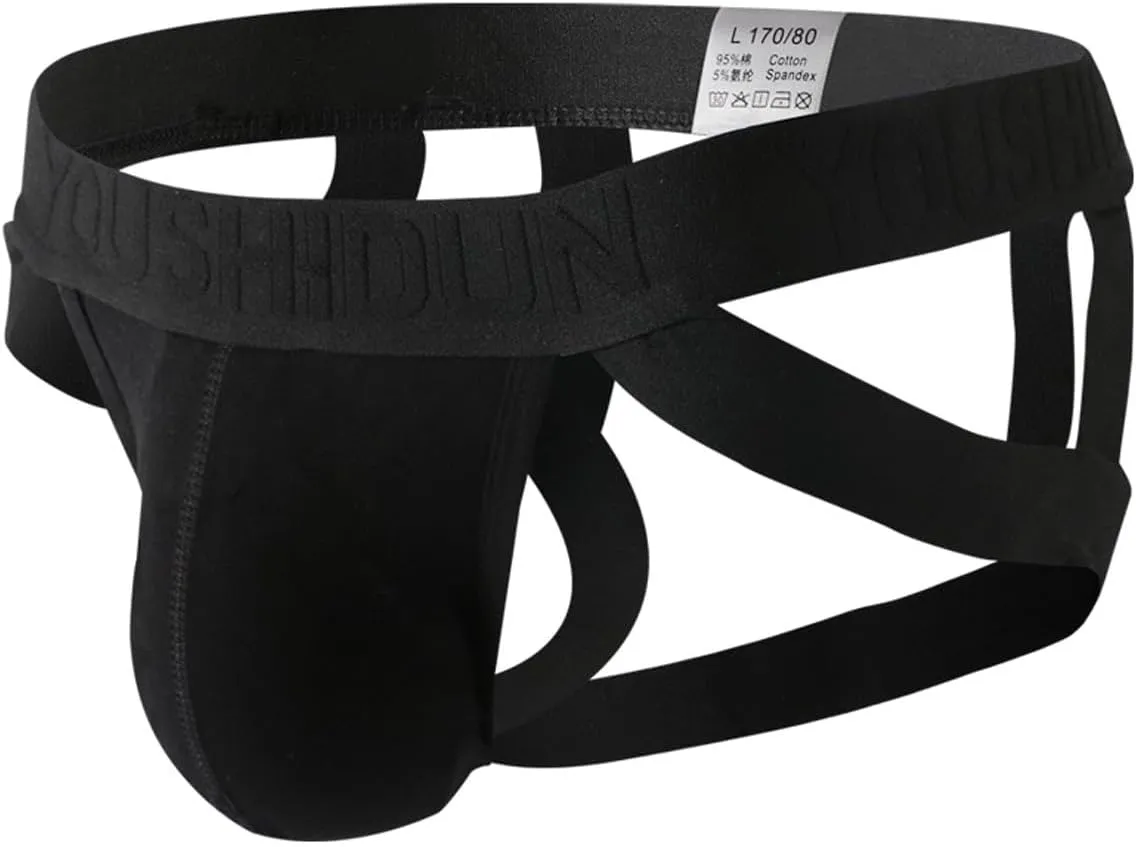 Jock Straps for Men Thong Underwear Briefs Buckle G-string Cotton Sissy Panties Athletic Supporters