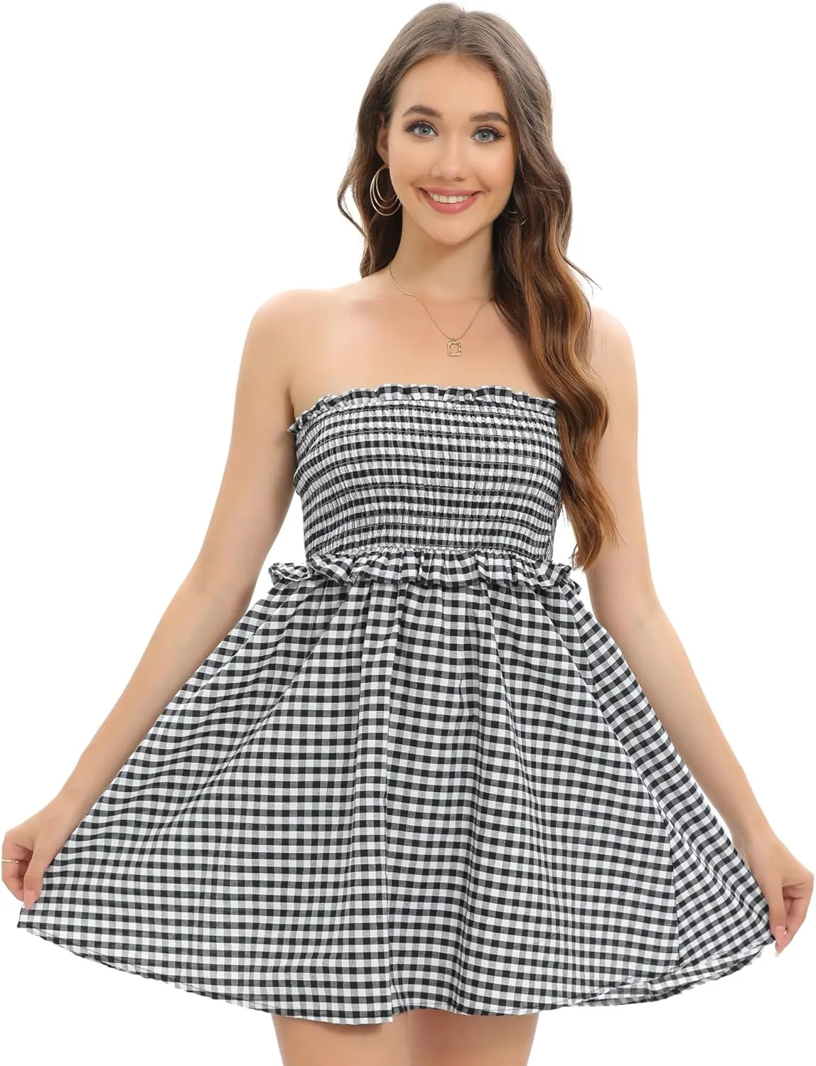 Just Quella Women's Strapless Tube Top Beach Mini Dress