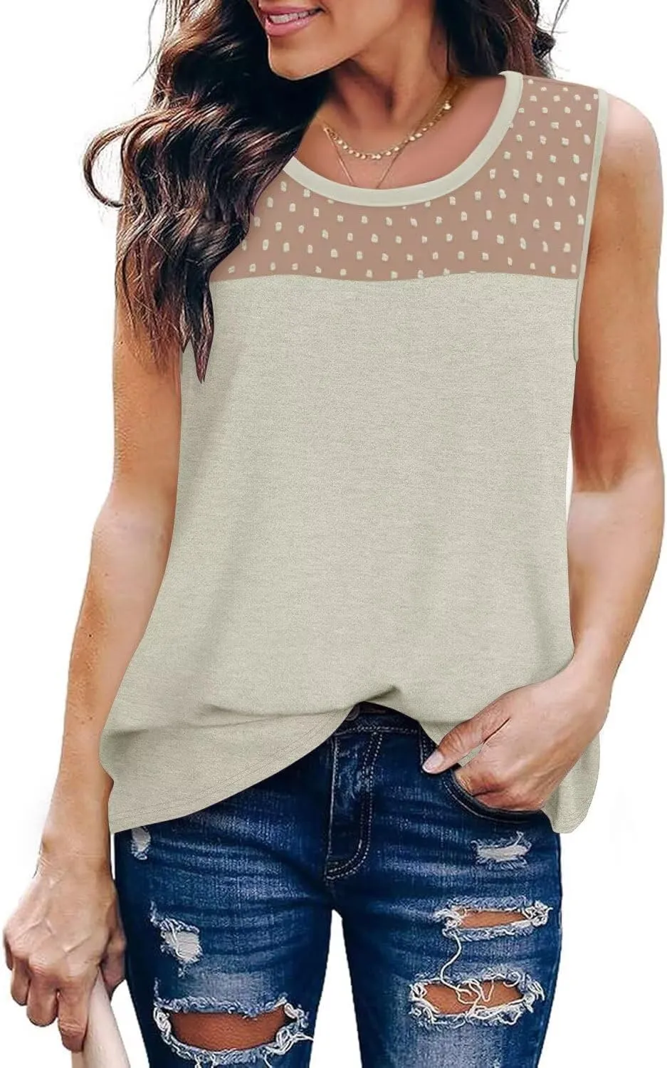 KISSMODA Womens Flora Print Tank Tops Ribbed Summer Shirt Sleeveless Summer Casual Women BlousesS-3XL