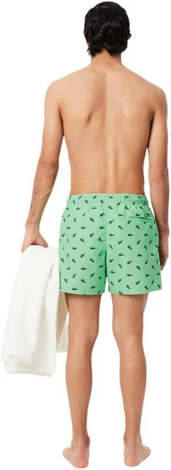 Lacoste Men's Crocodile Print Swim Trunks
