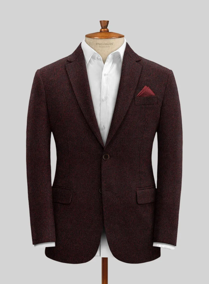 Light Weight Melange Wine Tweed Suit