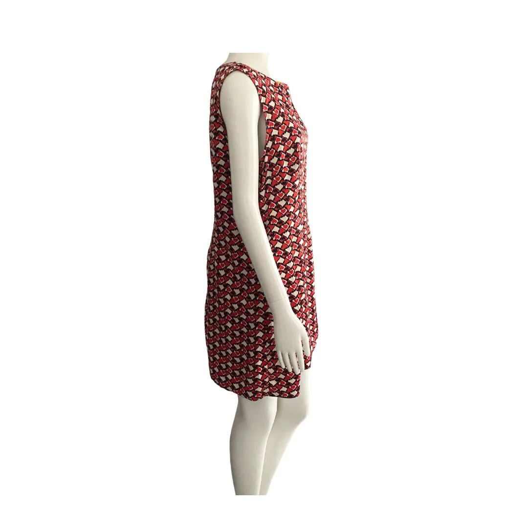 Love Heart Print Shift Dress Red SIZE 16