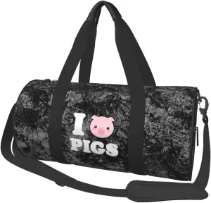 Love Pigs Convertible Garment Bag with Shoulder Strap, Carry on Garment Duffel Bag for Men Women - Rolling Foldable for Travel Luggage Bags (Black)
